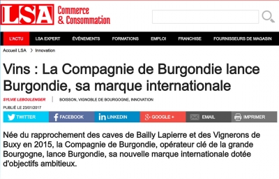 Vins : La Compagnie de Burgondie lance La Burgondie, sa marque internationale - LSA