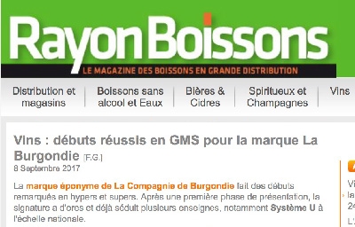 Débuts réussis en GMS pour La Burgondie - Rayon Boissons