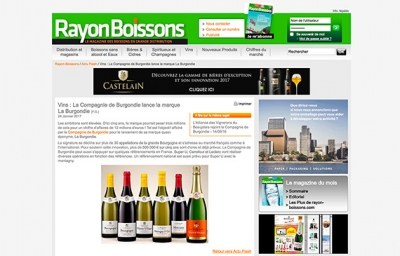 Vins : La Compagnie de Burgondie lance la marque La Burgondie - Rayon Boissons